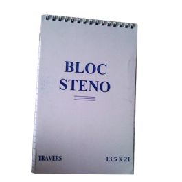 Lot de 5 Bloc-notes Steno à spirale Format 13,5x21 cm