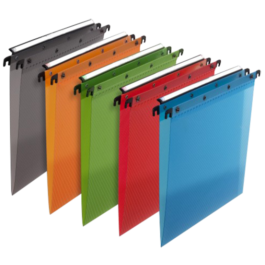 Lot de 25 dossiers suspendus en poly 5/10E 380 mm pour tiroir coloris au choix
