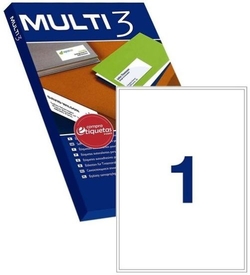 ETIQUETTES AUTOCOLLANTES MULTI3 100 FEUILLES A4 FORMAT 210X297 MM