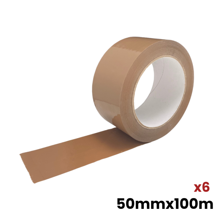 Lot de 6 rouleaux adhésifs HAVANE 50M X100MM Havane