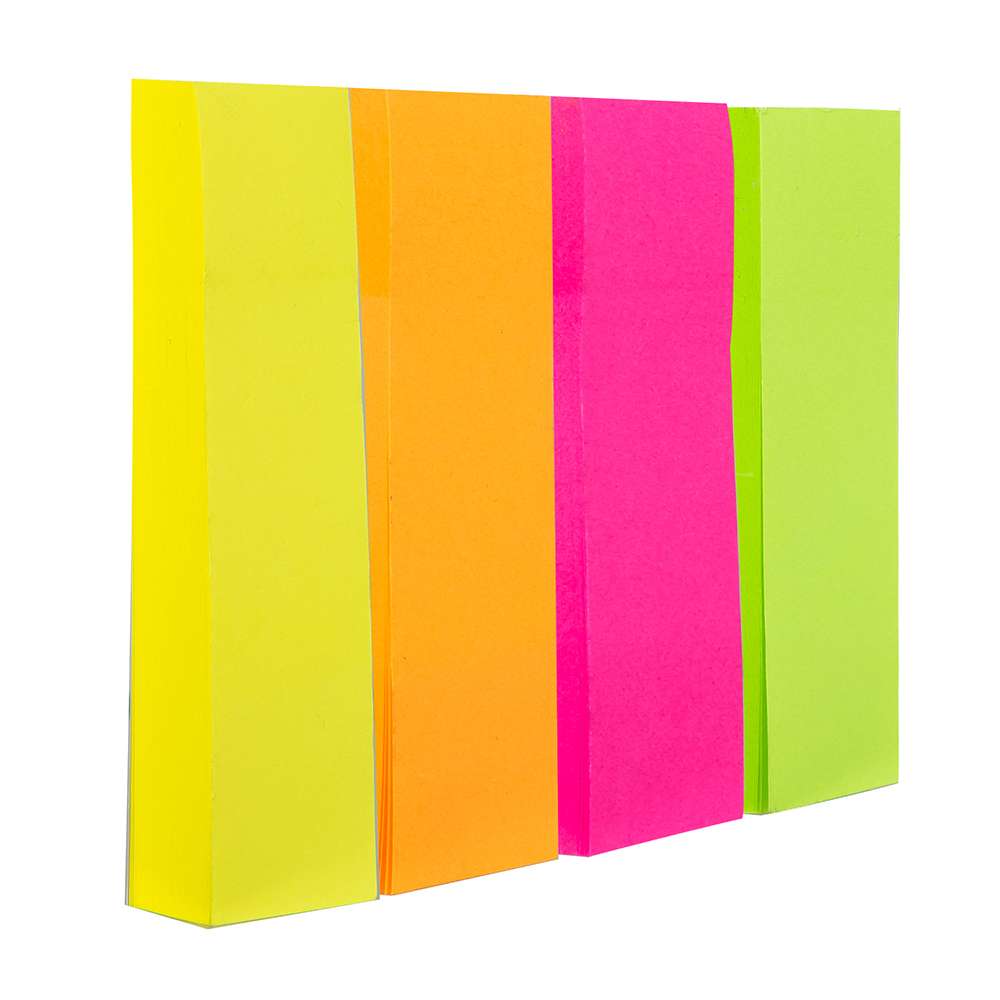 Lot de 12 marques pages repositionnables DELI 76X19 MM Coloris assorties