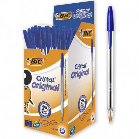 BIC Cristal Original bleu - Boîte de 50 stylos-bille