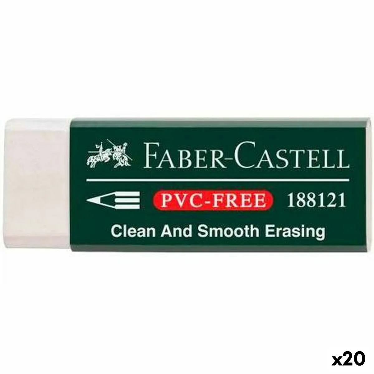 Boite de 20 Gommes Faber castell Blanches