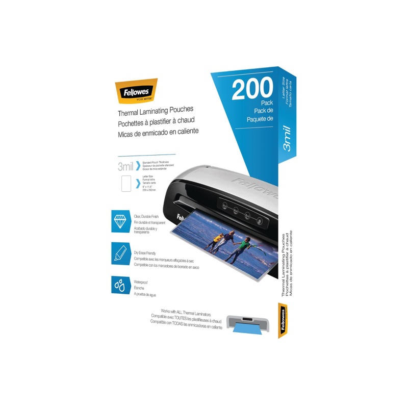 Pochettes de plastification Fellowes format lettre (200)