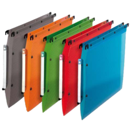 Lot de 25 dossiers suspendus en poly 5/10E 380 mm pour armoire coloris au choix